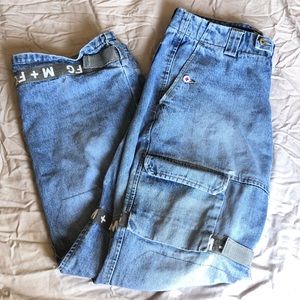 Le Jean De Marithe Francois + Girbaud MFG Velcro Cargo Jeans 90s Hip Hop Style